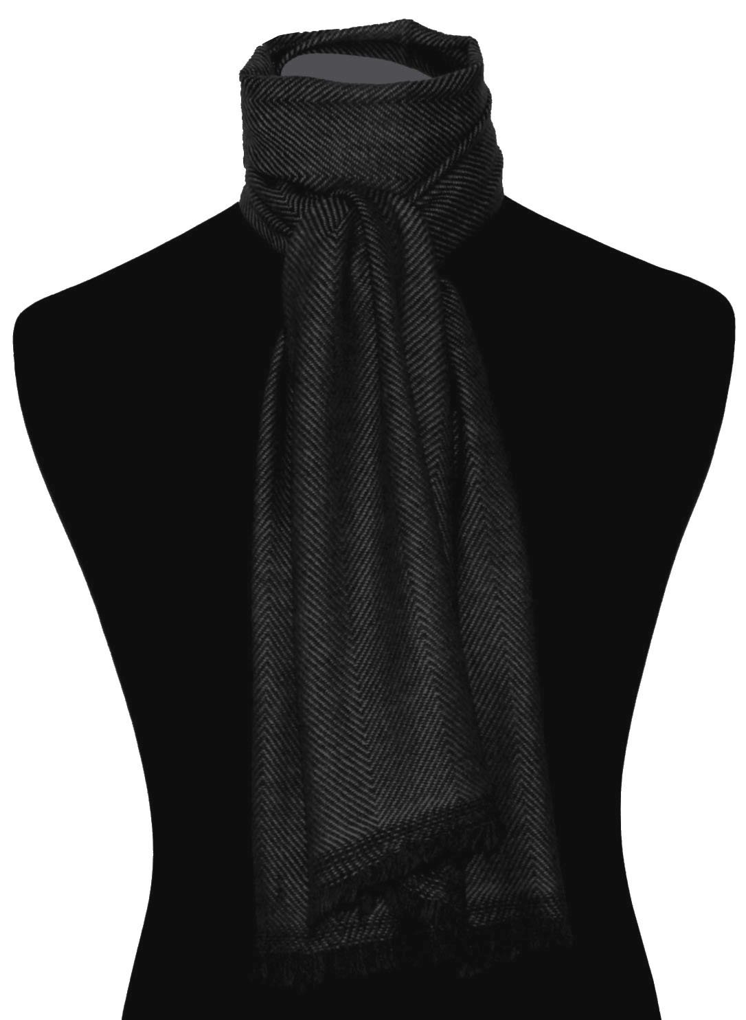Lorenzo Cana Sciarpa da uomo, 100% cashmere, in fibra naturale, motivo a spina di pesce 7822977711