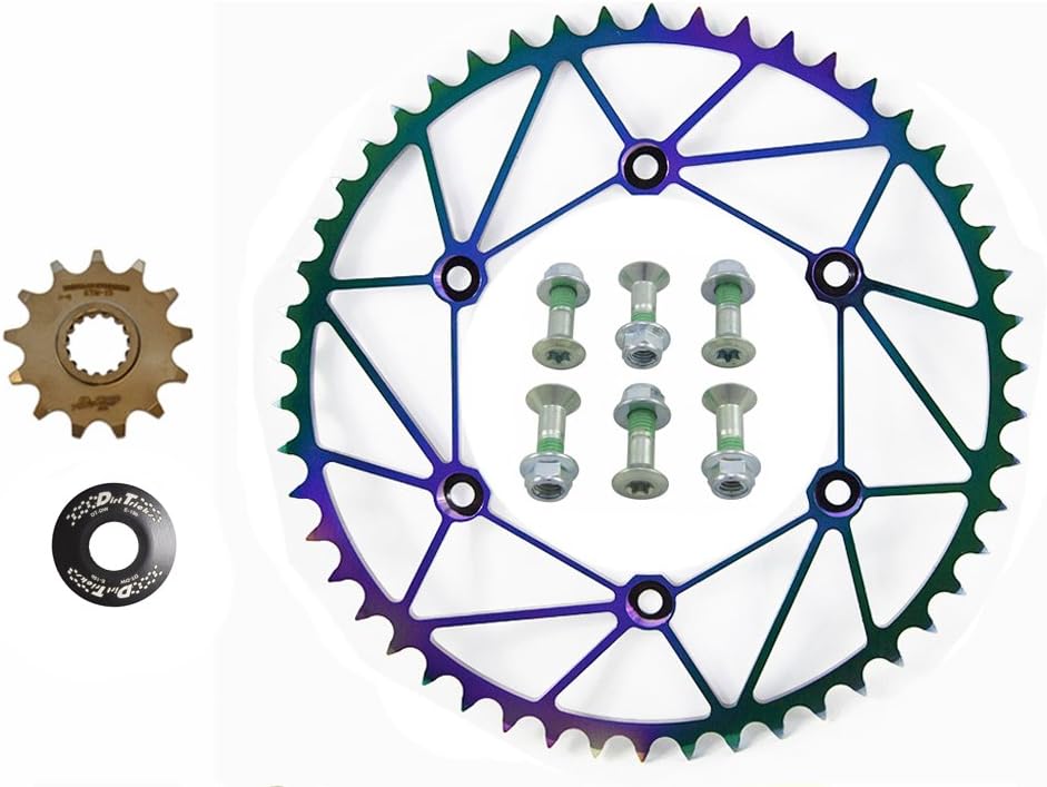 Dirt Tricks Ironman Front & Zirconium CHROMATIC Rear Sprockets Kit -13/48 - Compatible/Replacement for Husaberg Husqvarna KTM