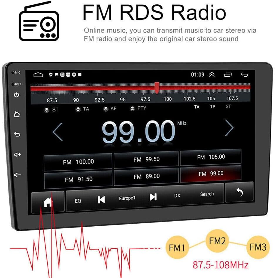 FM RDS Radio interface on the car navigation screen