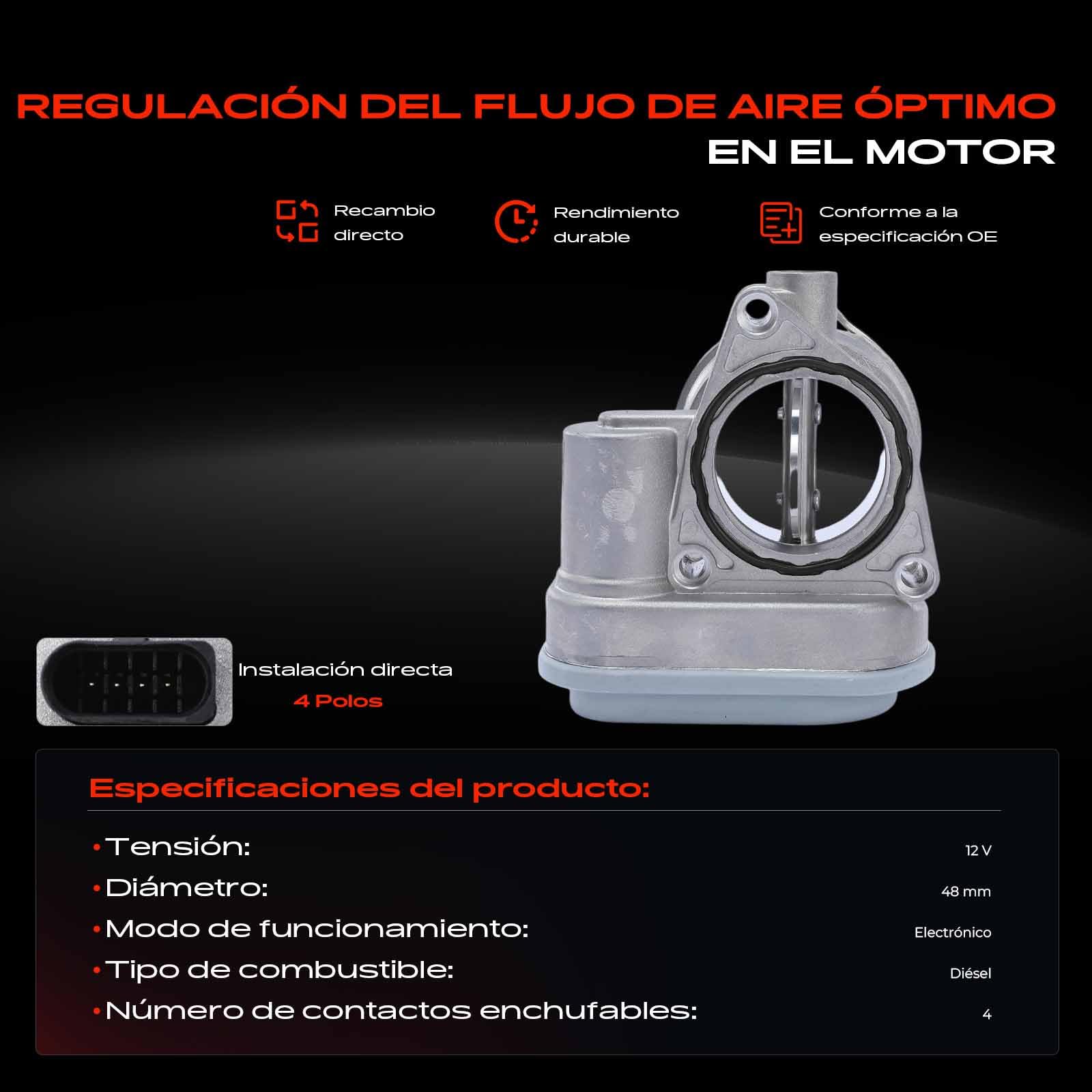 Válvula de estrangulación con junta para B-o-r-a Golf IV Golf Plus Golf V J-e-t-t-a III Lupo New Beetle P-a-s-s-a-t Polo S-h-a-r-a-n T-o-u-r-a-n 1.9L 2.0L Diesel 1999-2013