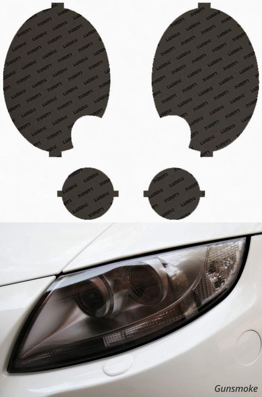 Lamin-x Custom Fit Gunsmoke Headlight Covers for Mini Cooper (07-13)