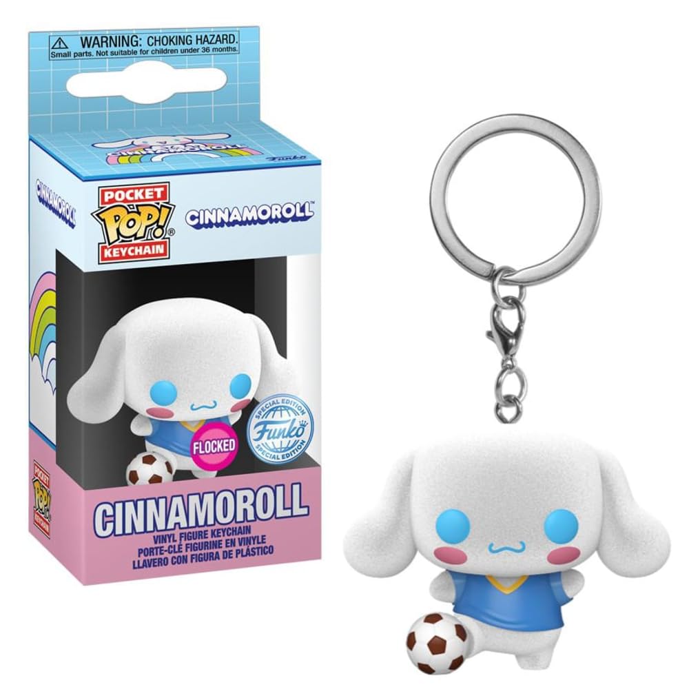 Funko Pop! Brelok do kluczy: Sanrio - Cinnamoroll With Soccer Ball - Hello Kitty - Mini kolekcjonerska figurka winylowa nowość brelok do kluczy - wypełniacze do skarpet - pomysł na prezent - fanów