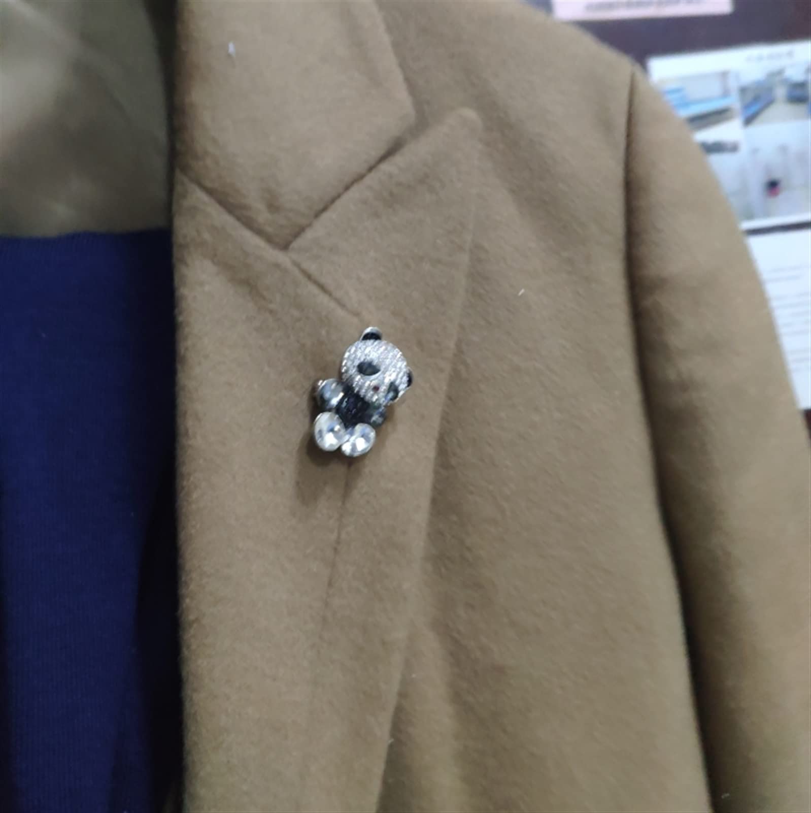 Spilla for matrimonio Simpatico orsetto panda Spilla piccola, Spilla da donna da 1,4 pollici, Zirconi cubici intarsiati, Abito maglione Cappotto Giacche Decorazione di gioielli