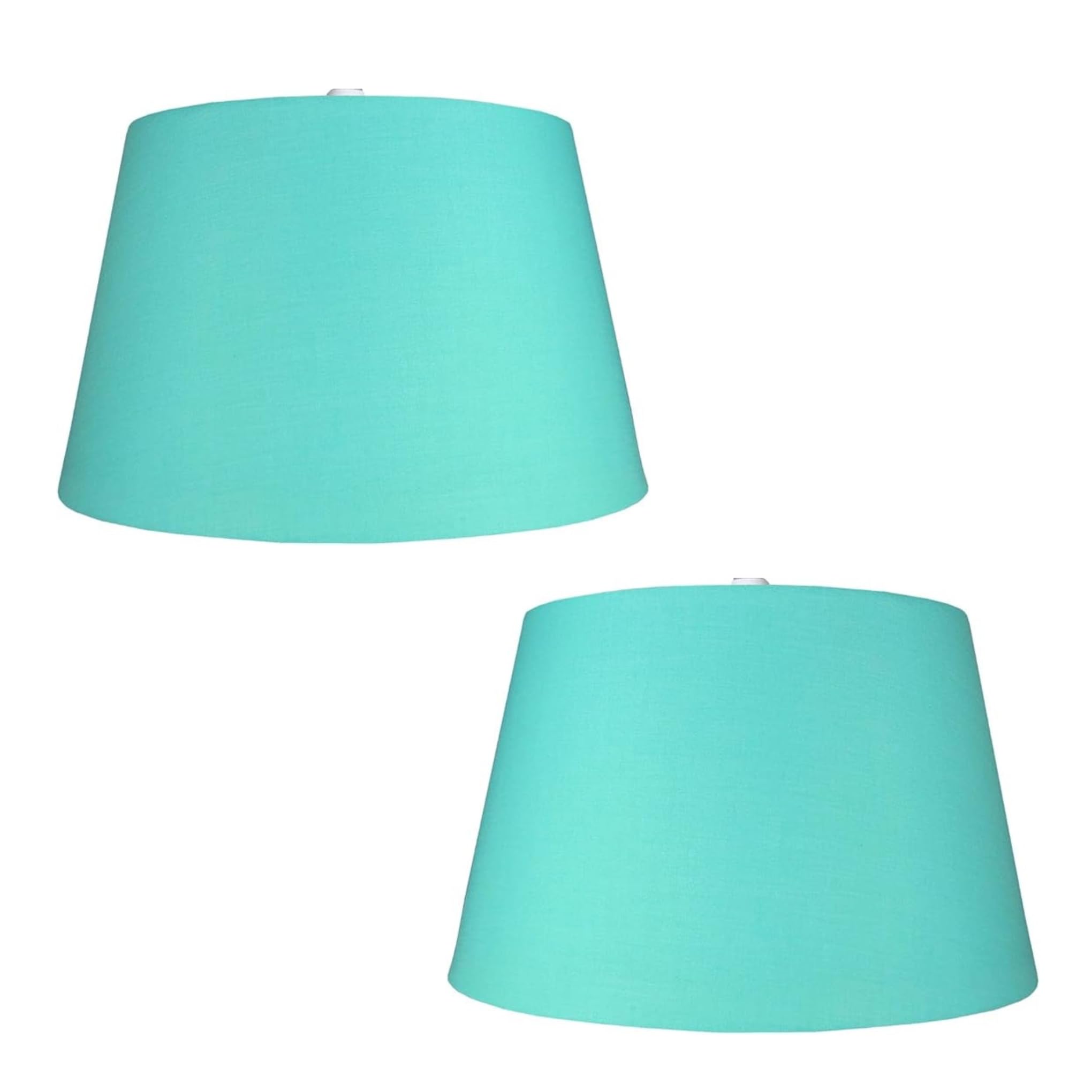 Pack of 2 - Large Tapered Cotton Drum Lampshade – Shades for Ceiling Pendants, Table Lamps, and Floor Lamps (2, Duck Egg)