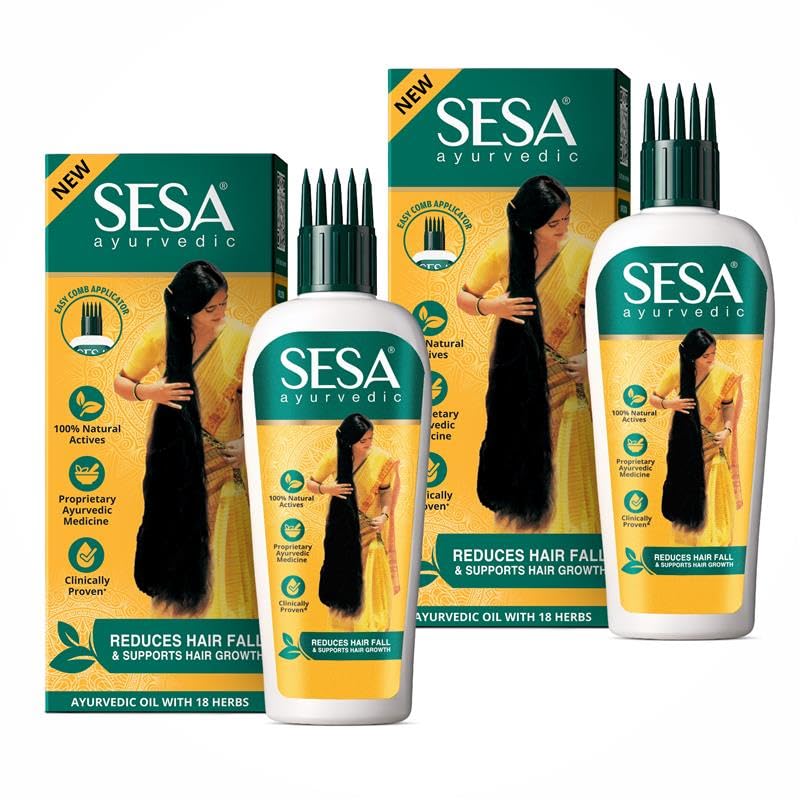 - Ayurvedic Hair Oil With Bhringraj & 17 Rare Herbs With Coconut | 4 Nourishing Oil For Hair Growth Help Control Hair Fall with Easy Applicator | Women and Men (400 ml)