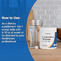 Vista 7 de Nutricost Tartrato de L-carnitina en polvo (8.82 oz) - 0.04 oz por porción, 245 porciones