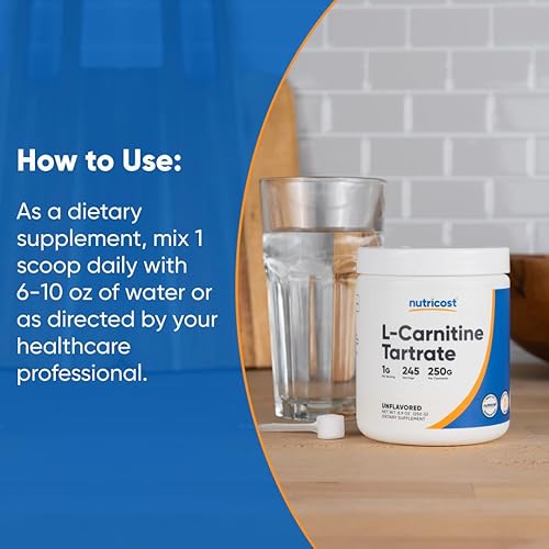 Miniatura 7 de Nutricost Tartrato de L-Carnitina en polvo 882oz - 004oz por porción 250 porciones