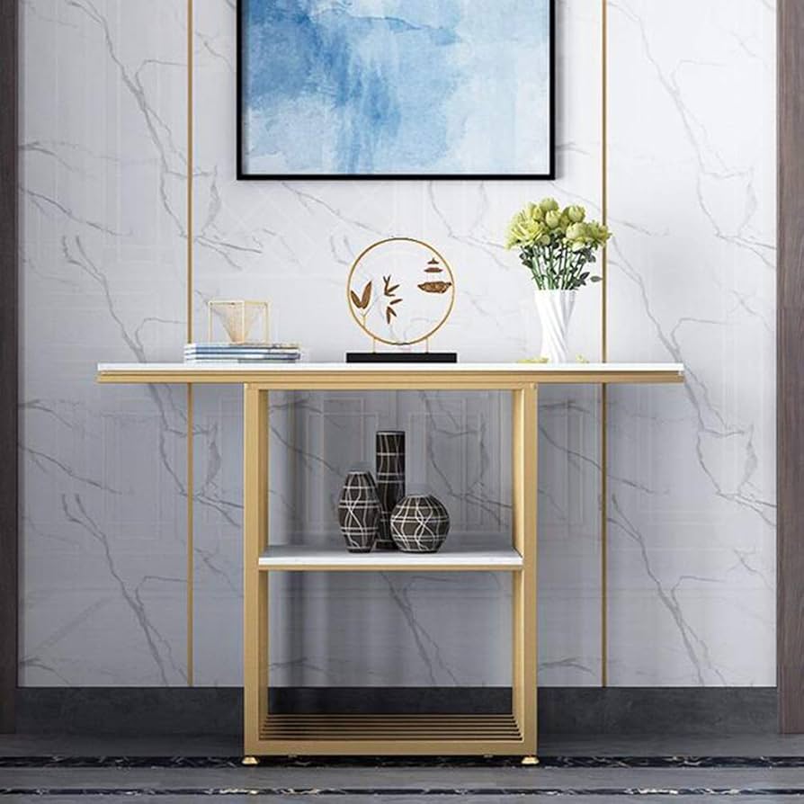 Amazon｜コンソールテーブル サイドテーブル 2段 大理石サイドテーブル