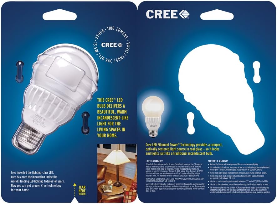 Cree 75W Equivalent Soft White (2700K) A19 LED Light Bulb
