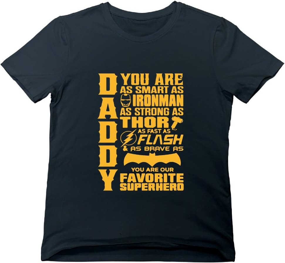 WRE Men's Daddy Superhero T Shirt XX-Large Black