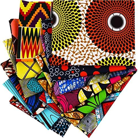 12 Pieces African Fabric Fat Quarters Set Cover
