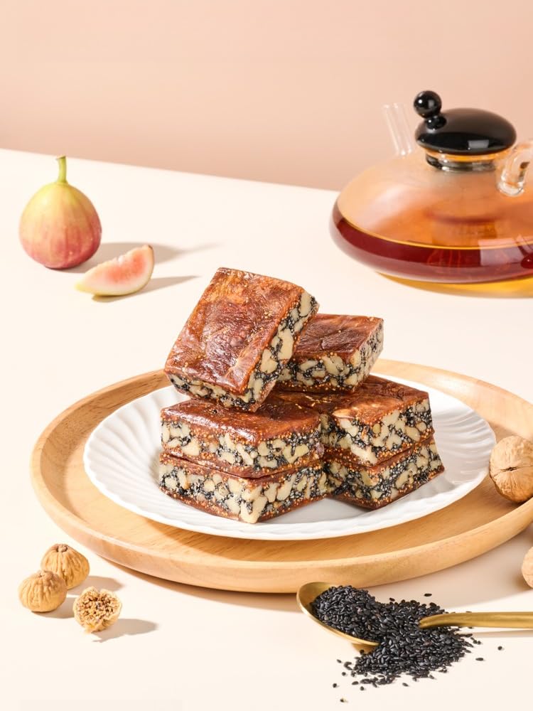 Natürliche Feigen-Walnusskuchen, 6 natürliche Inhaltsstoffe, 0 Zusatzstoffe, Einzelverpackung, 360 g/18-20 Stück