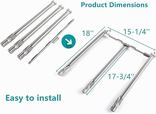 Miniatura 3 de 7636 Barras aromatizantes esmaltadas de porcelana de 15.3 pulgadas, tubo de quemador 69787, kit de reparación de piezas de repuesto de deflector de