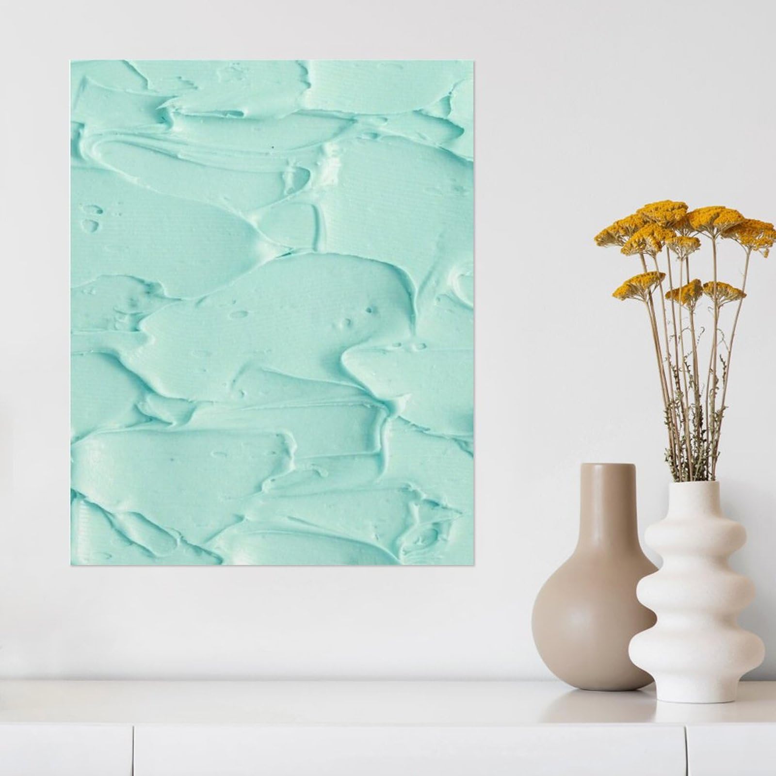 Amazon.co.jp: 絵画 ミント グリーンのペイント テクスチャインテリア