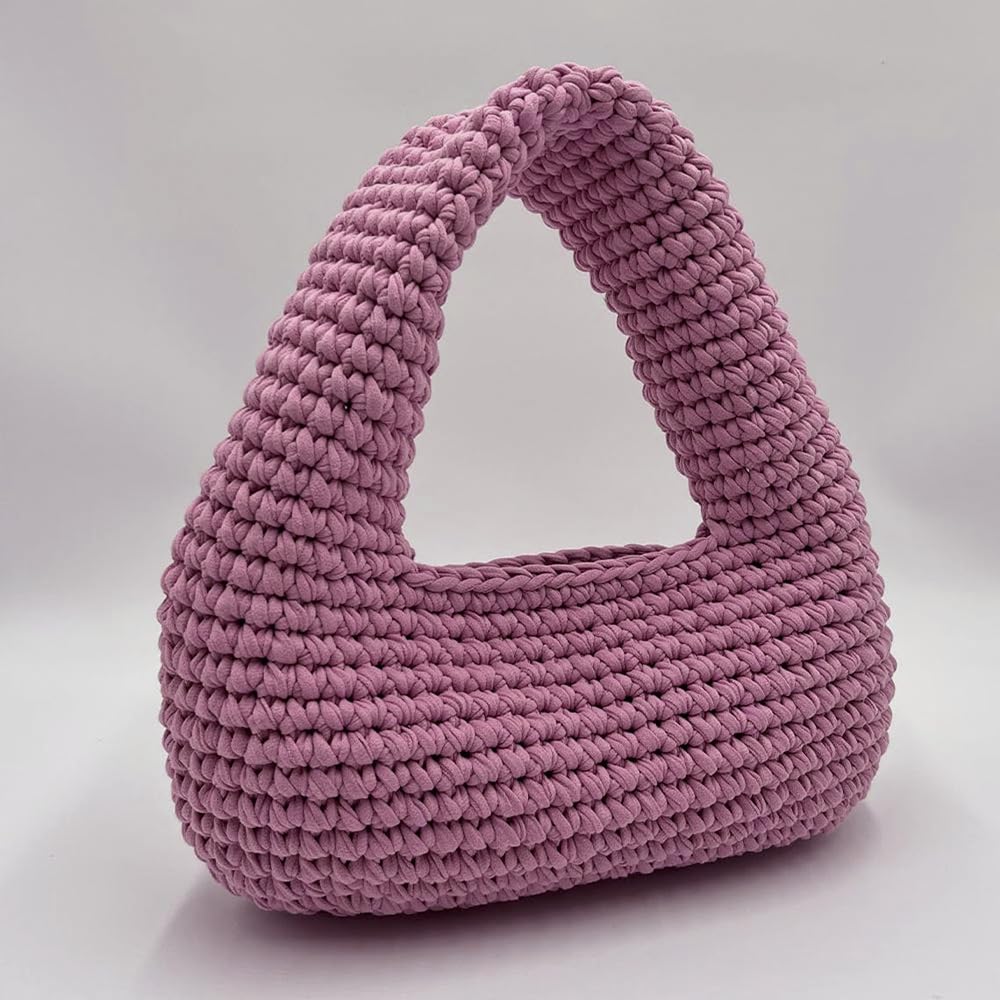 NOTIONSLAND 400g T-Shirt Yarn Knitting Yarn Fabric Crochet Yarn for Bag Basket Blanket Home Decor - Taro Purple - Image 4