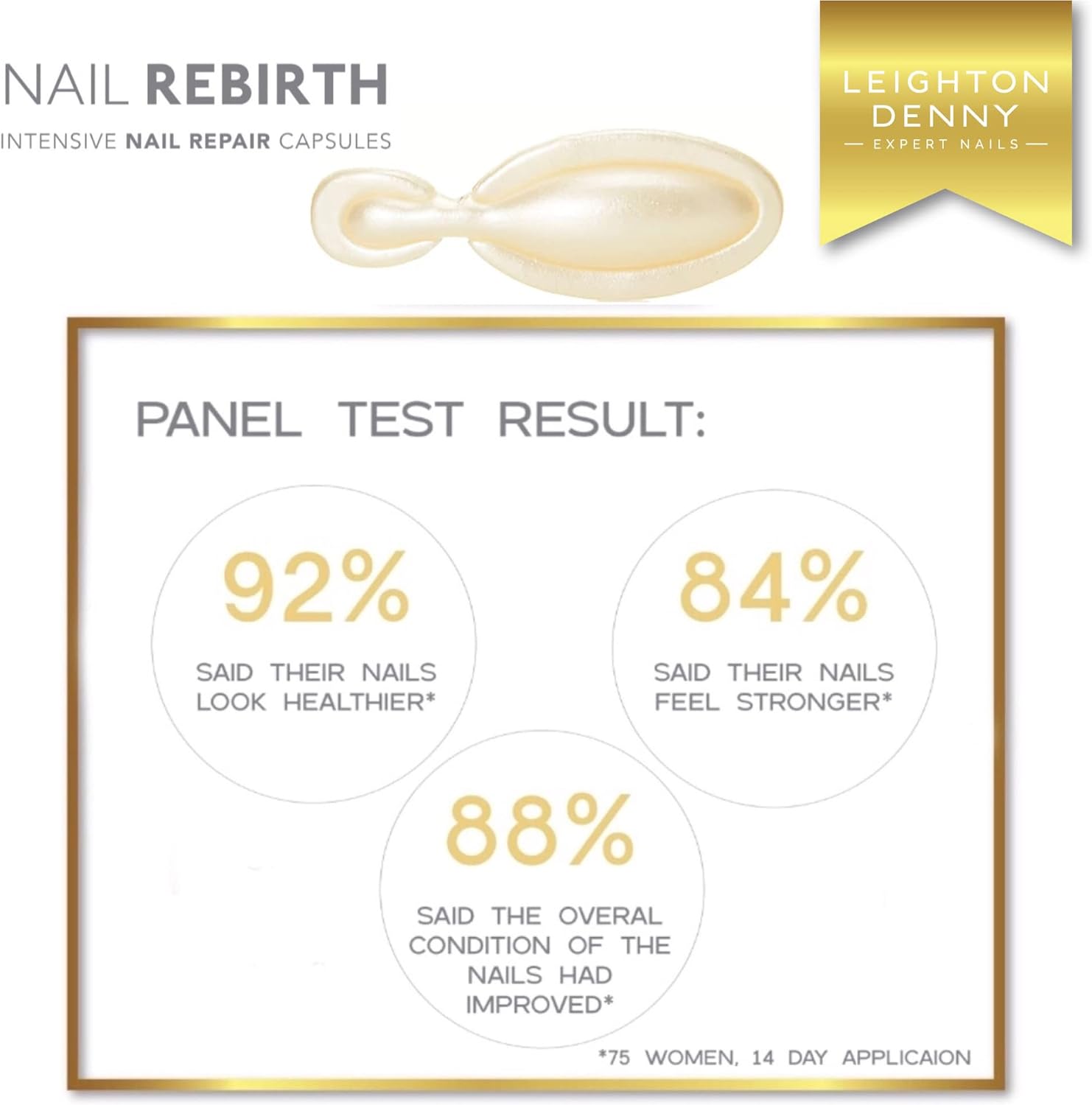 LEIGHTON DENNY Nail Rebirth - Intensive Nail Repair Capsules - Treatment for Dry Damaged Nails - Vegan - 1 x Pack of 20 capsules - Image 5