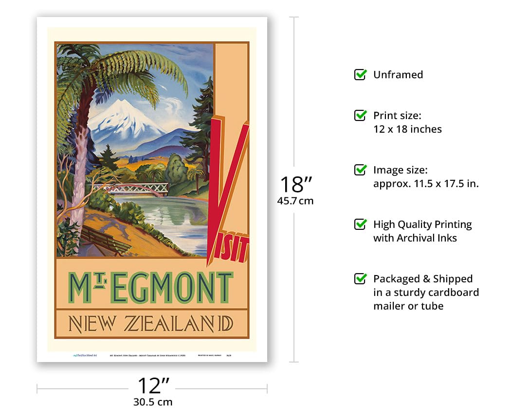 Amazon.com: Mt. Egmont New Zealand - Mount Taranaki Poster Print