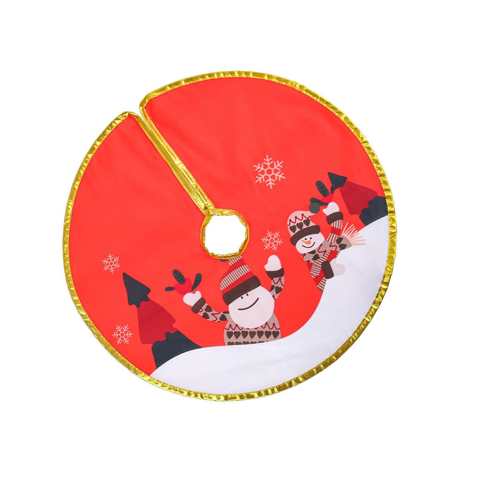 Yhplxyuus Festival Gold Bordered Tree Skirt Festival Celebration Gold Trimmed Tree Skirt for Homes and Mall Decoration Decorative Base Covers