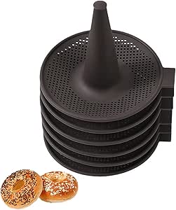 6 PCS Donut Mould Set Silicone Bagel Moulds Doughnut Moulds Round Donut Bagel Baking Tray Stackable Mesh Perforation Donut Pan Conical Bagel Makers Non-Stick Donut Makers