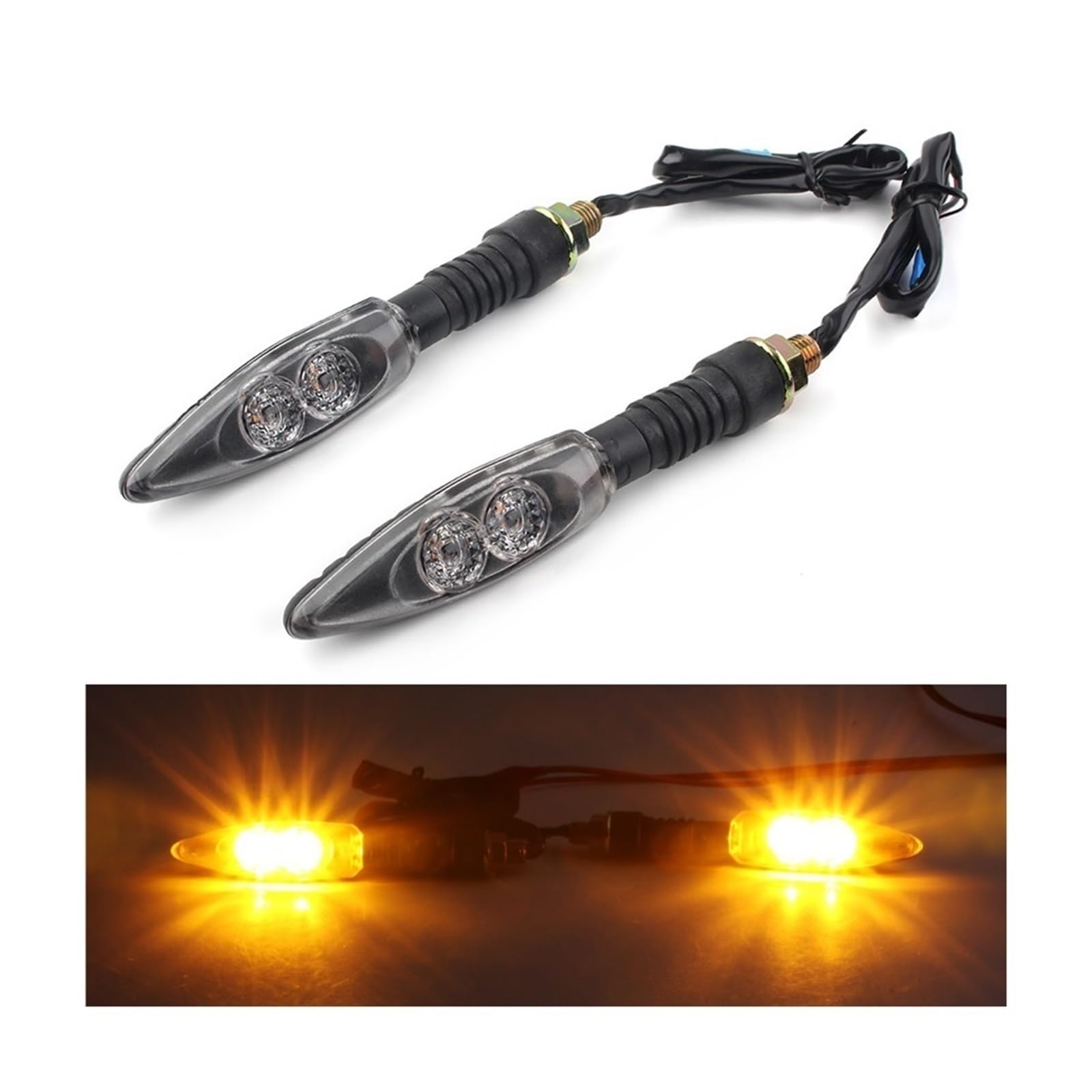 Intermitentes de motocicleta 1 par de flechas de motocicleta para luces de señal, lámpara de señales de para giro de 12V Universal para Harley y para Yamaha