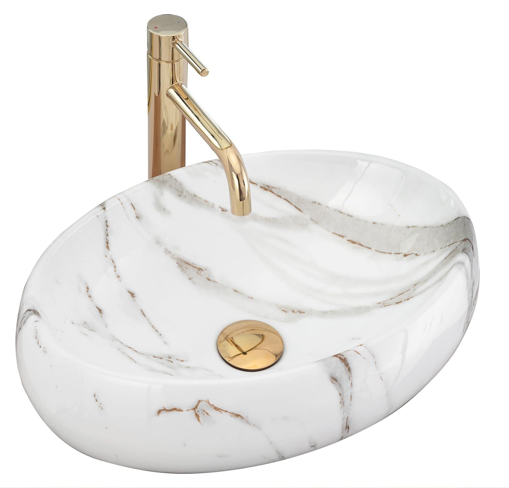 Countertop Washbasin Rea Linda Lava WhiteCeramic from B&Q