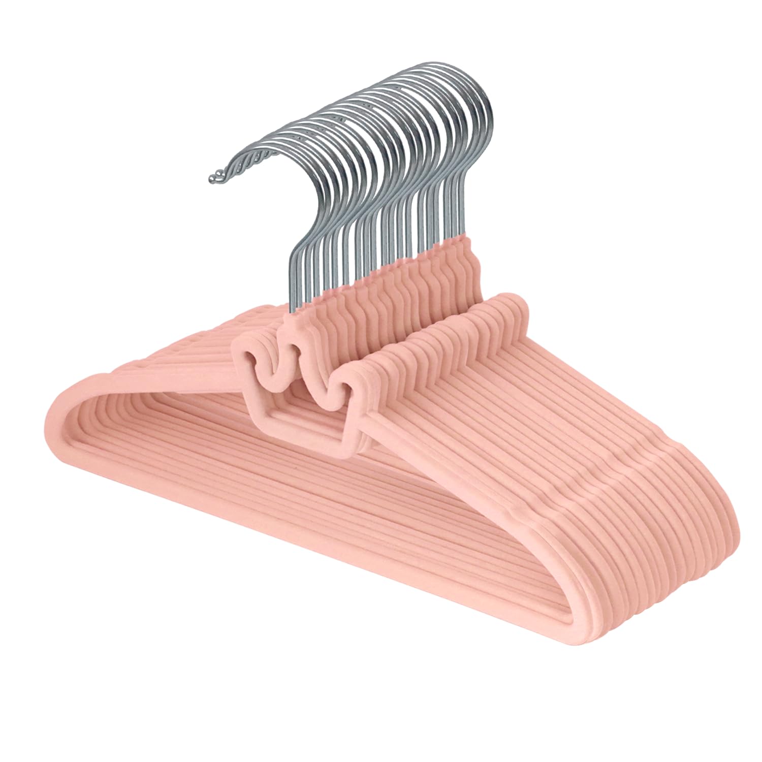 ManGotree Baby Velvet Hangers, Non-Slip Felt Kids Clothes Hanger, 12.6" Cute Crown Hanger for Closet, Space Saving Toddler Hangers for Children's Clothes (20 Pack, Light Pink) โ image 1