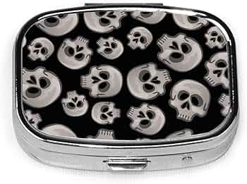 Amazon.co.jp: ピルケース 薬ケース 小型 小分け 薬入れ スカル 髑髏