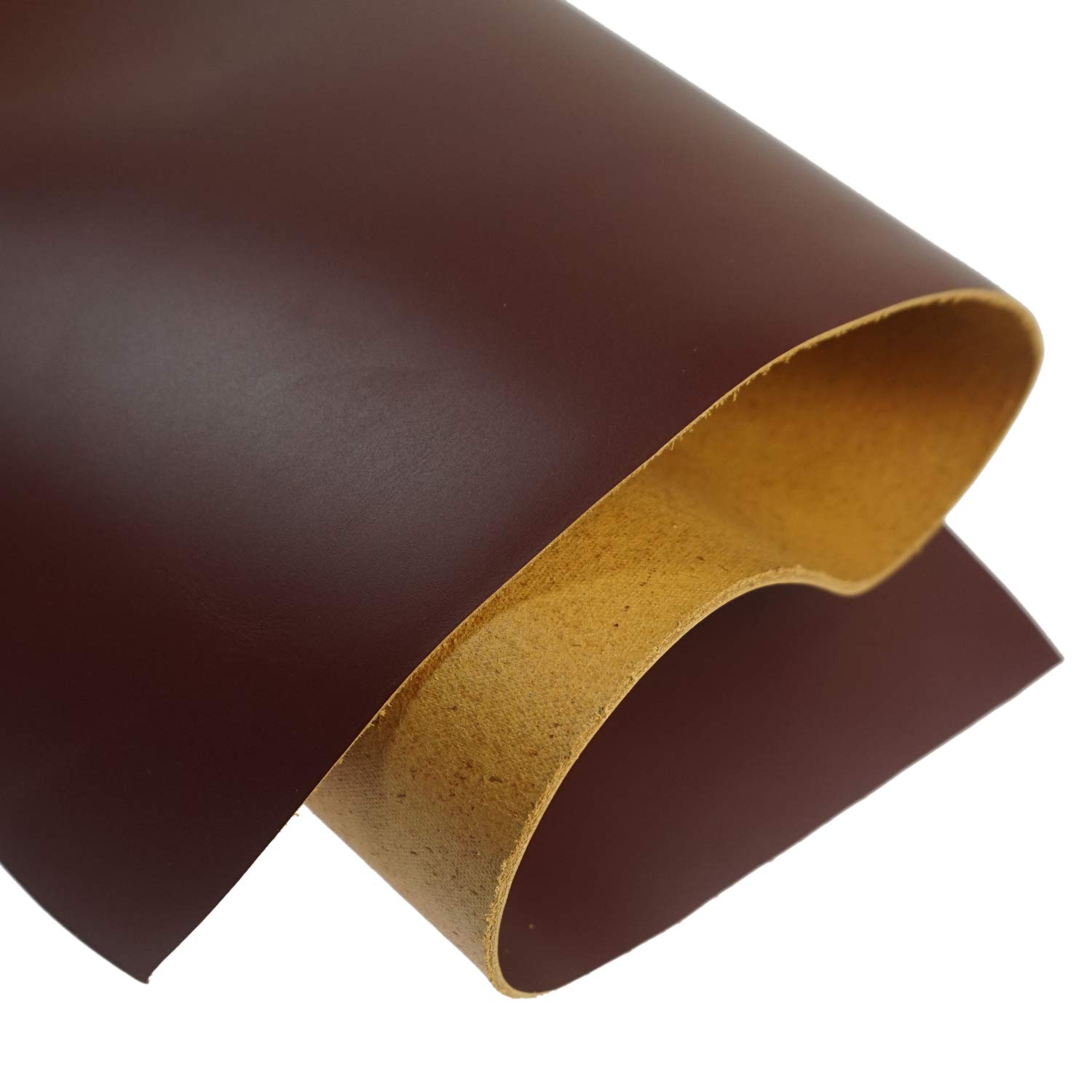 RAM'S LADN Genuine Leather Sheets for Crafts Full Grain Cowhide Leather Pieces Square, Vegetable Tanned (Wine Brown(2.0mm), 12'' x 12'')