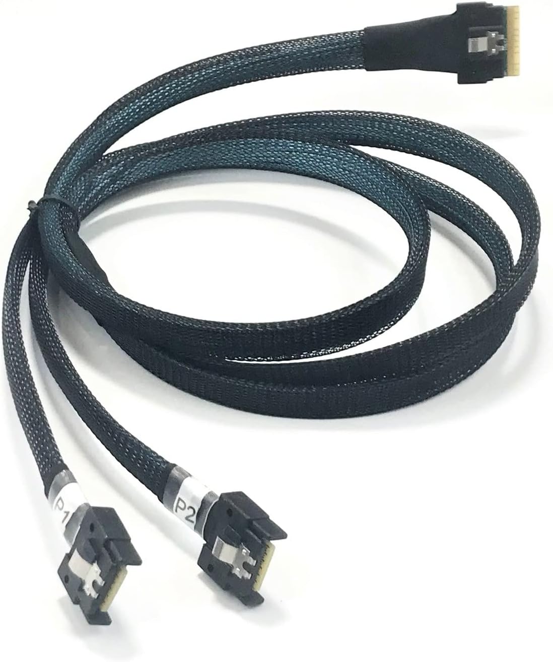SlimSAS 8i to 2 X MCIO x4 38P Cable - 1 Meter High-Speed Data Transfer Cable for SlimSAS 8i to Dual MCIO x4 38P Connections | Reliable Connectivity for Server, Storage Systems, and Data Centers