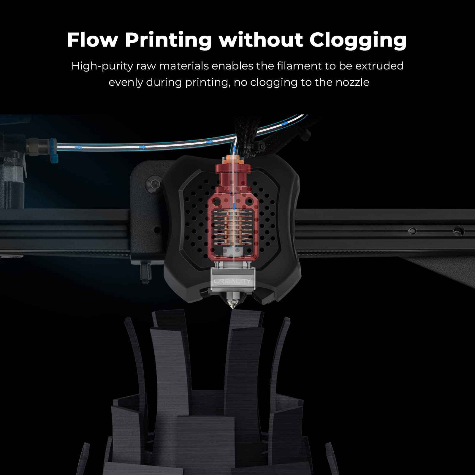 Creality Filamento PLA 1.75mm per Stampante 3D e Penne 3D Precisione Dimensionale +/- 0.02mm Neatly Wound Stampanti 3D FDM Bobina da 1kg (2.2 Libbre) (Nero)