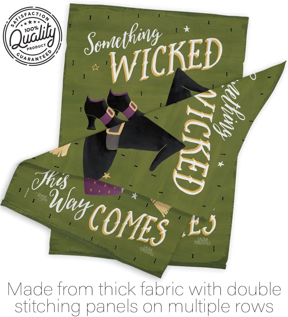 Breeze Decor G162082 Something Wicked Fall Halloween Impressions Decorative Vertical Garden Flag 13" x 18.5" Printed In USA Multi-Color
