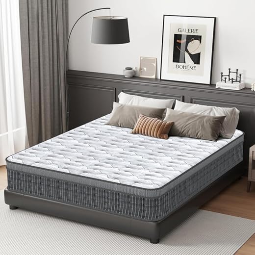 Materasso Matrimoniale 160x200 Ortopedico, Ibrido Materassi letto HR + Blue Lattice, Molle Insacchettate, Rigidità Media, Ergonomico 10 Zona, Anallergico e Antibatterico, Oeko-Tex, Altezza 25cm