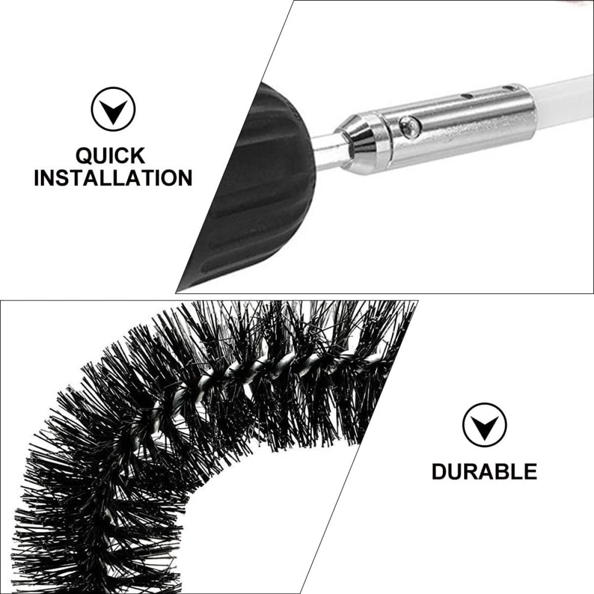 Garneck 1 Set Flexible Chimney Brush Cleaning Kit Rods with Head for Efficient Flue Maintenance Compatible Brick Chimneys Easy to Assemble and Use