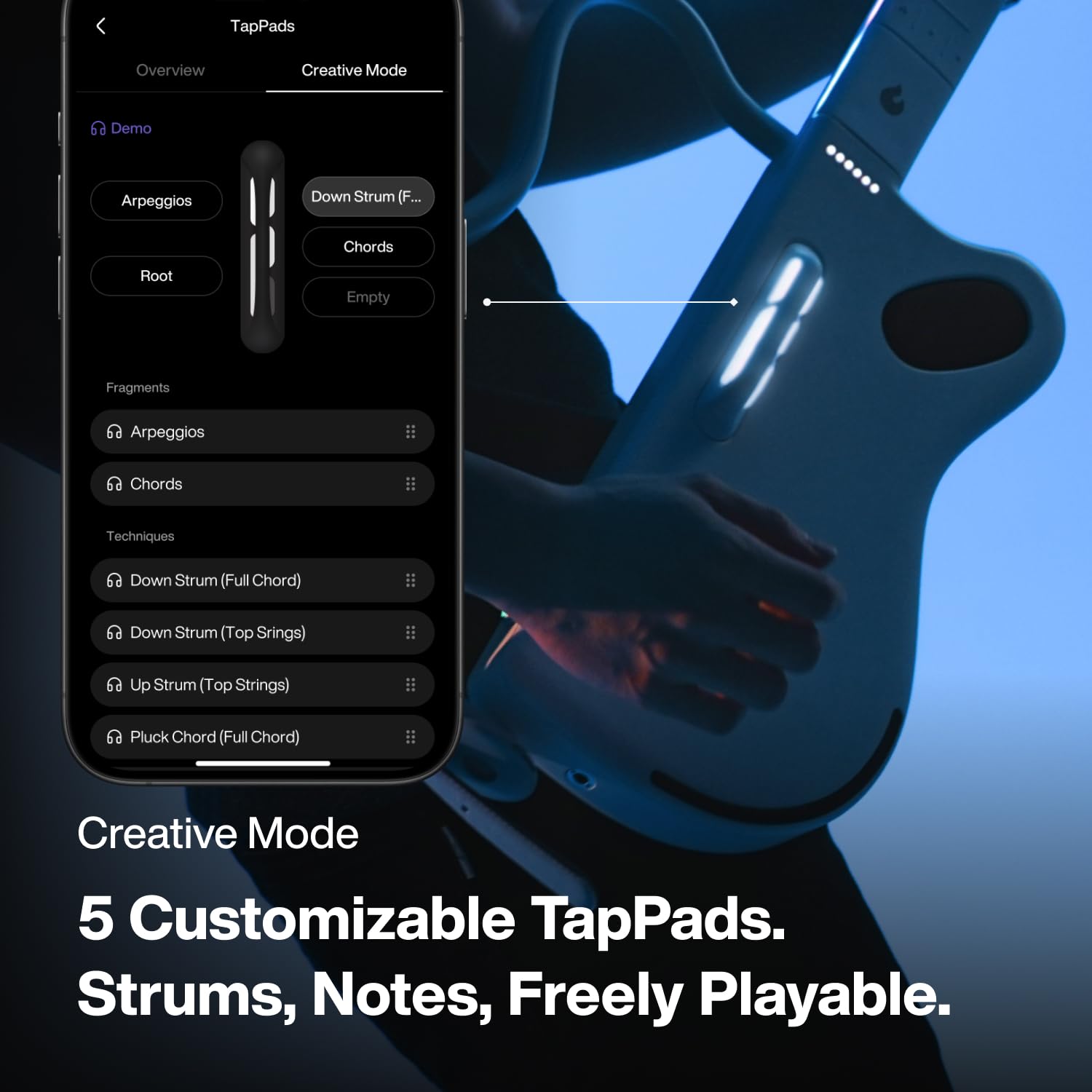 LAVA GENIE Guitarra inteligente sin cuerdas, sin cuerdas, cientos de preajustes de instrumentos, altavoz integrado, plegable, desmontable, negro, 30.5 pulgadas.