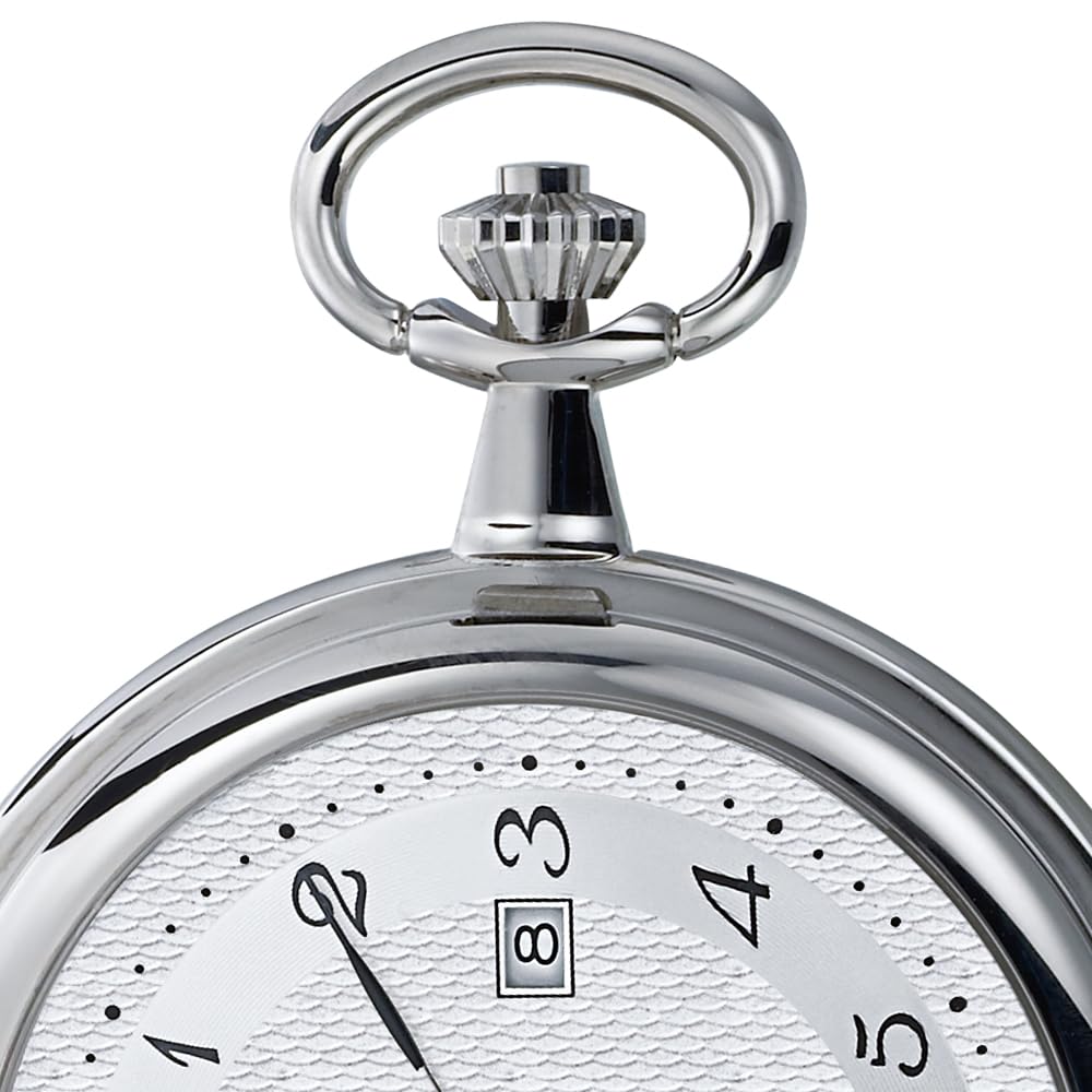 DUGENA Savonette Taschenuhr Herren 4460301-1, Quarzwerk, Datumsanzeige, klassisches Design, Metallgehäuse, inklusive 30 cm Kette