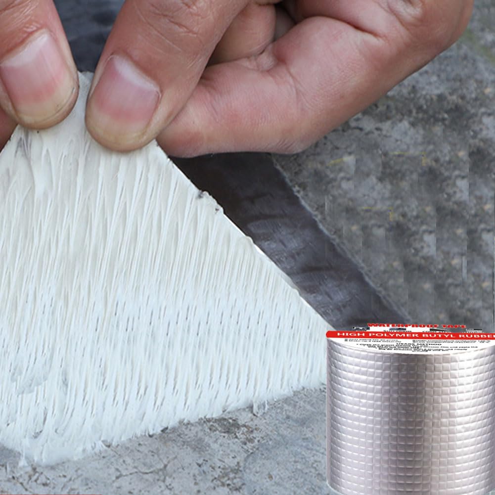 Cinta de butilo para reparación de fugas de techo, cinta de sellado impermeable de 50 mm x 5 m, cinta selladora autoadhesiva fuerte, tira a prueba de fugas para grietas en el techo, RV, HVAC,