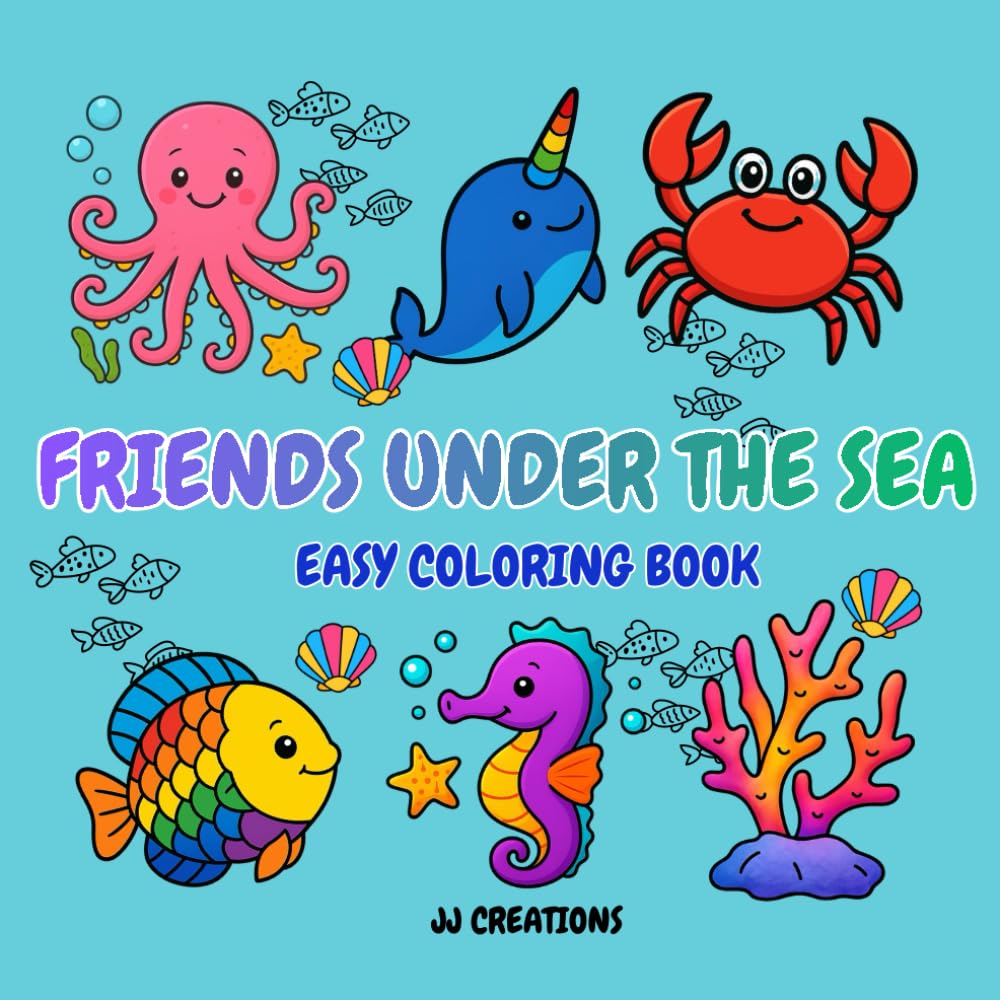Friends Under the Sea: Easy Coloring Book