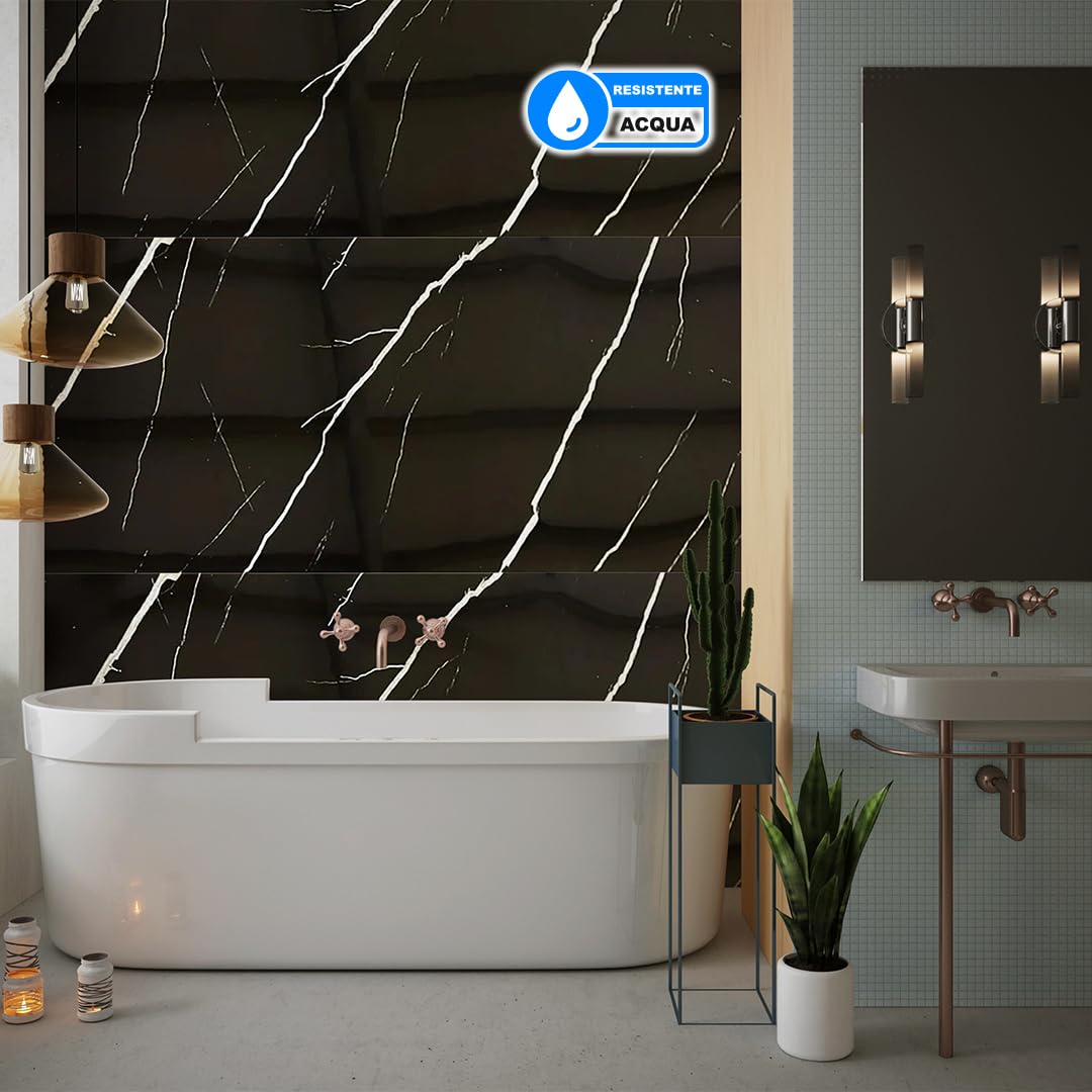 Pannelli Murali Effetto Marmo IZODEKOR - 4 Pezzi 120x60cm Per Bagno, Cucina O Doccia - Foto 6