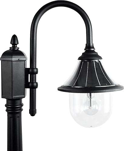 Miniatura 7 de GAMA Sonic Orion - Kit de luz solar para exteriores, de resina negra, estilo industrial, poste de aluminio fundido con luz blanca cálida 2700K