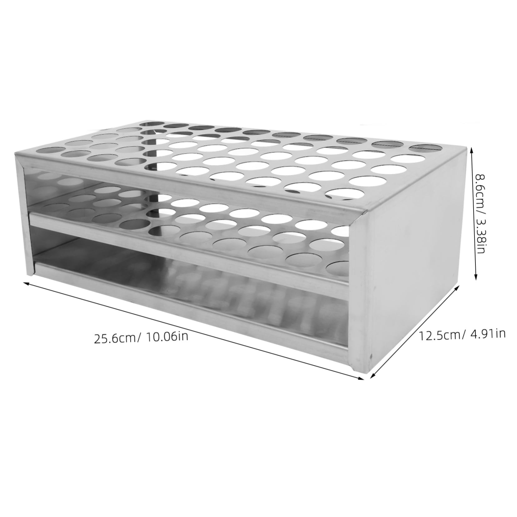 CIYODO Stainless Steel Test Tube Rack 50-Slot Holder Laboratory Organizer for Sample Tubes