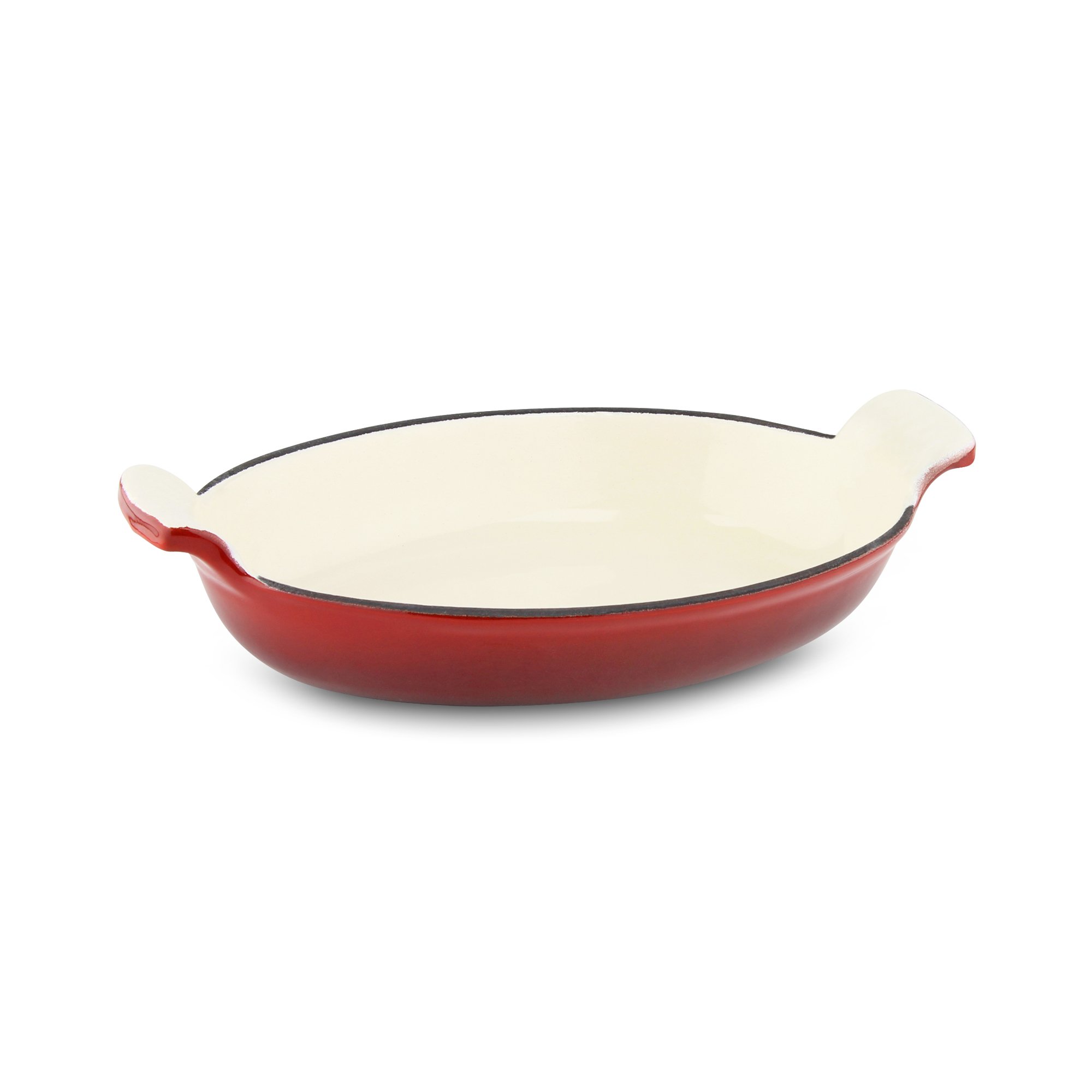 Provencale Professional Cast Iron Round Gratin Dish, Red, 26 x 16cm, 600ml