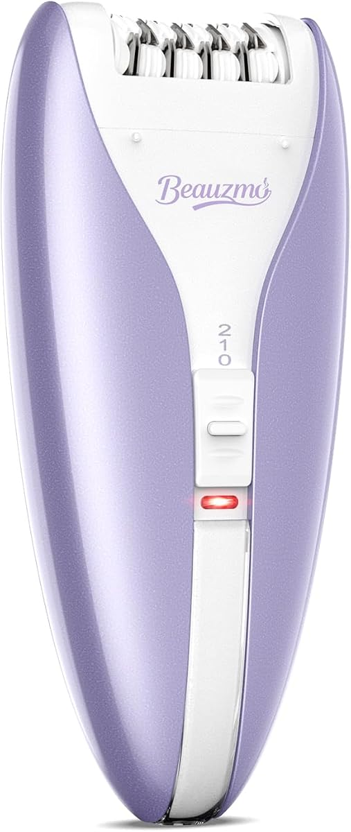 Silent Epilator for Women, 2-Speed Facial & Body Hair Remover, Smooth Glide Technology, for Face, Legs, Bikini & Arms (Purple)