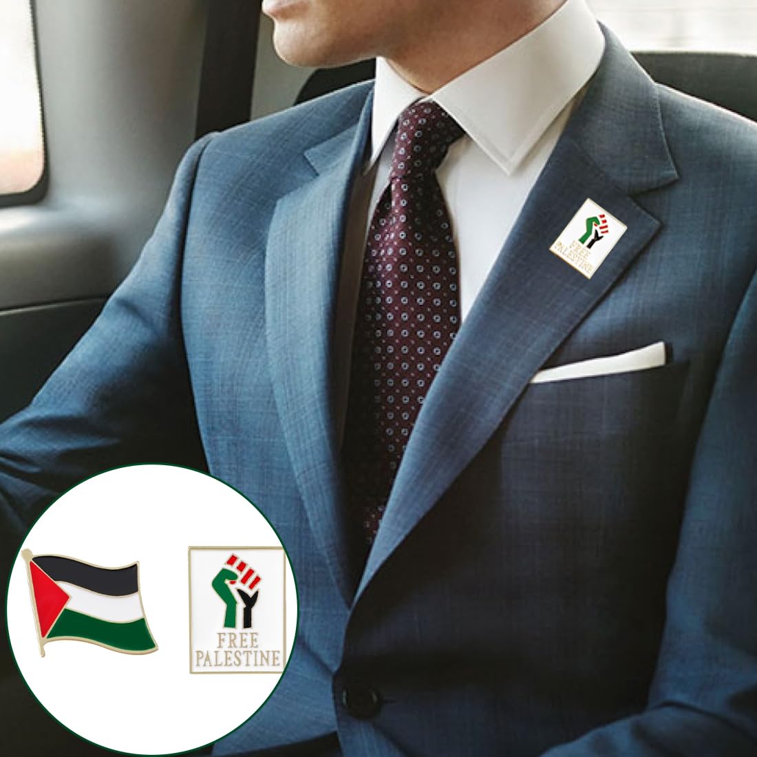 Insignias bandera palestina 2 piezas alfileres medallas pulseras sombreros