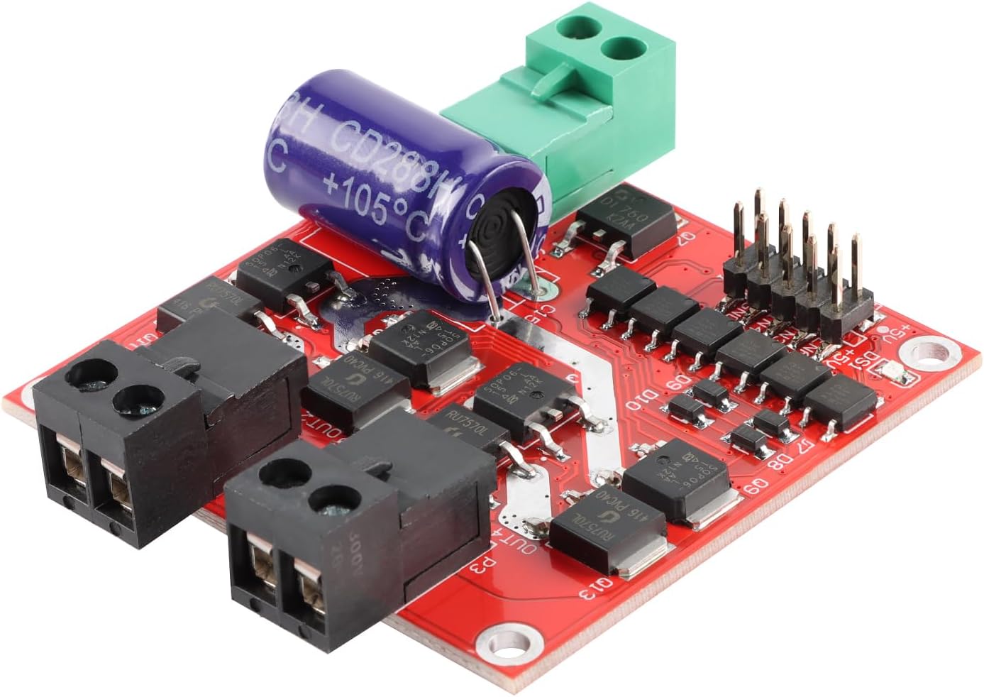 DC Motor Driver L298 7A 160W Dual H Bridge Motor Speed Controller DC 6.5V-27V PWM Motor Regulator Board 12V 24V Electric Motor Control Module Industrial with Optocoupler Isolation