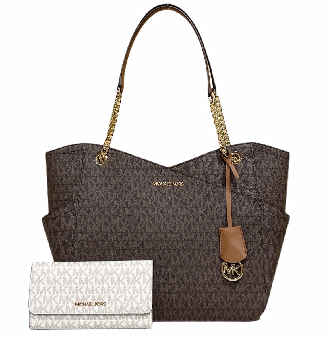 Michael KorsMICHAEL Michael Kors Jet Set Travel Large Chain Shoulder Tote bundled with Michael Kors Jet Set Travel Trifold Wallet