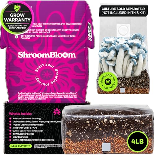 NuBlume Mushroom Grow Kit – All-in-One 4LB Grow Bag with Self-Healing Port – Fast-Colonizing...