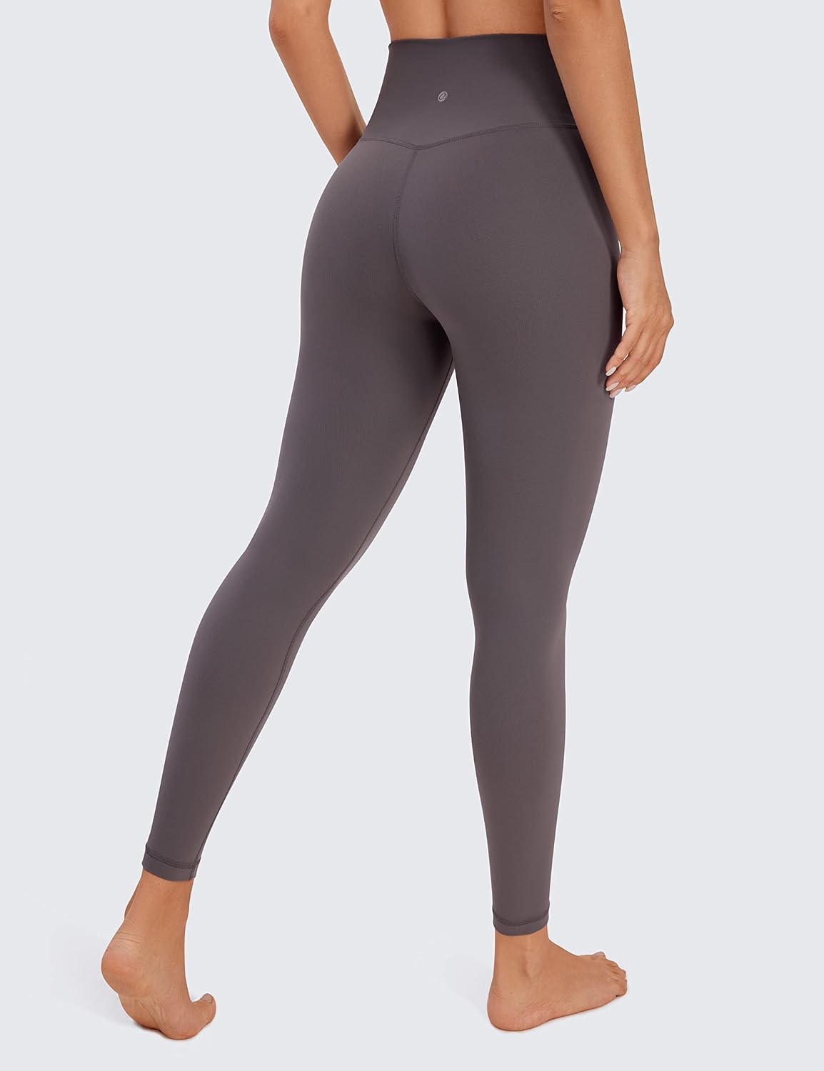 CRZ YOGA Womens V Waist Leggings 25" - Crossover High Waisted Yoga Tornado Grey X-Large - Image 2