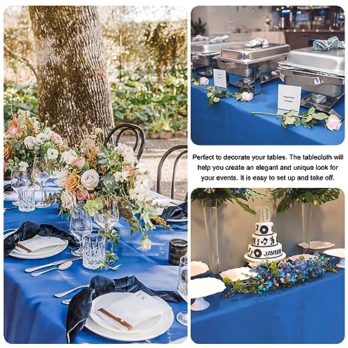 Image of 4 Pack Rectangle Tablecloth 60x126 Inch Blue Washable Polyester Table Cover for Wedding Dining Table Buffet Parties Banquet Decoration(Blue)