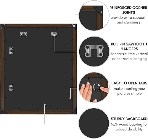 Vista 112 de Americanflat - Marco para póster de 71 x 74 cm con plexiglás pulido, portarretratos negro de madera industrializada, Epic Collection, marco ancho