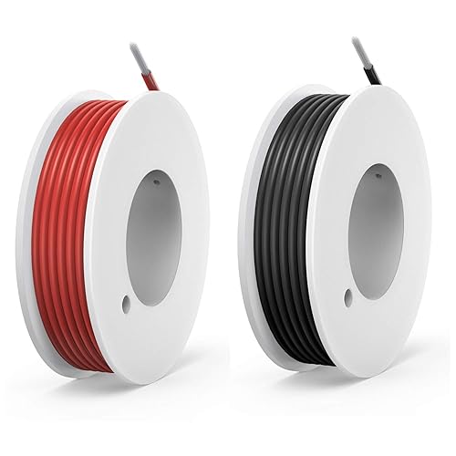 Miniatura 10 de 24awg 0.2mm Kit de alambre sólido Cable eléctrico 2 colores 30 pies cada carrete gancho para alambre de cobre estañado placa de prueba de alambre